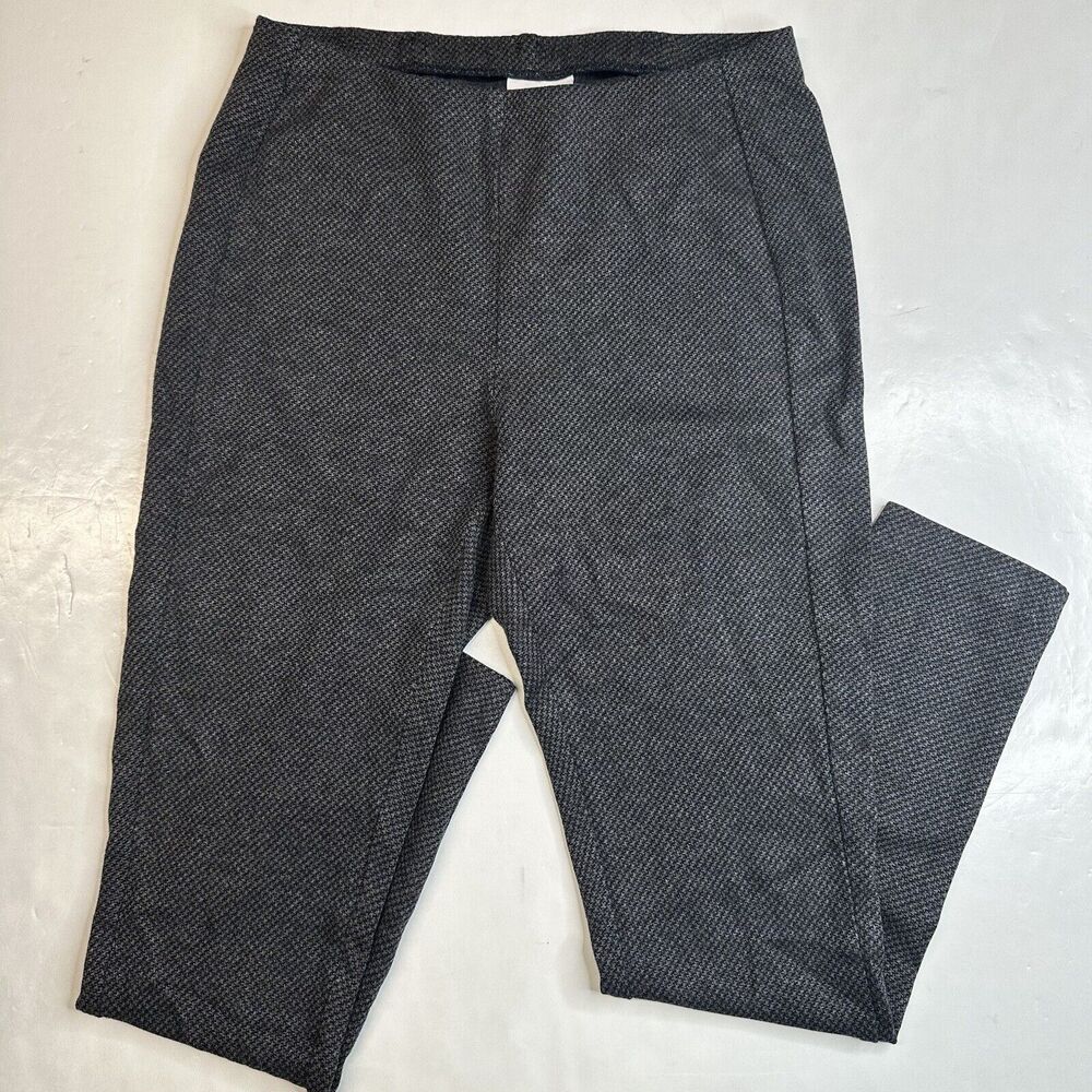 J Jill Leggings Ponte Knit Sz Medium Gray Houndstooth Pull On Stretch Pants